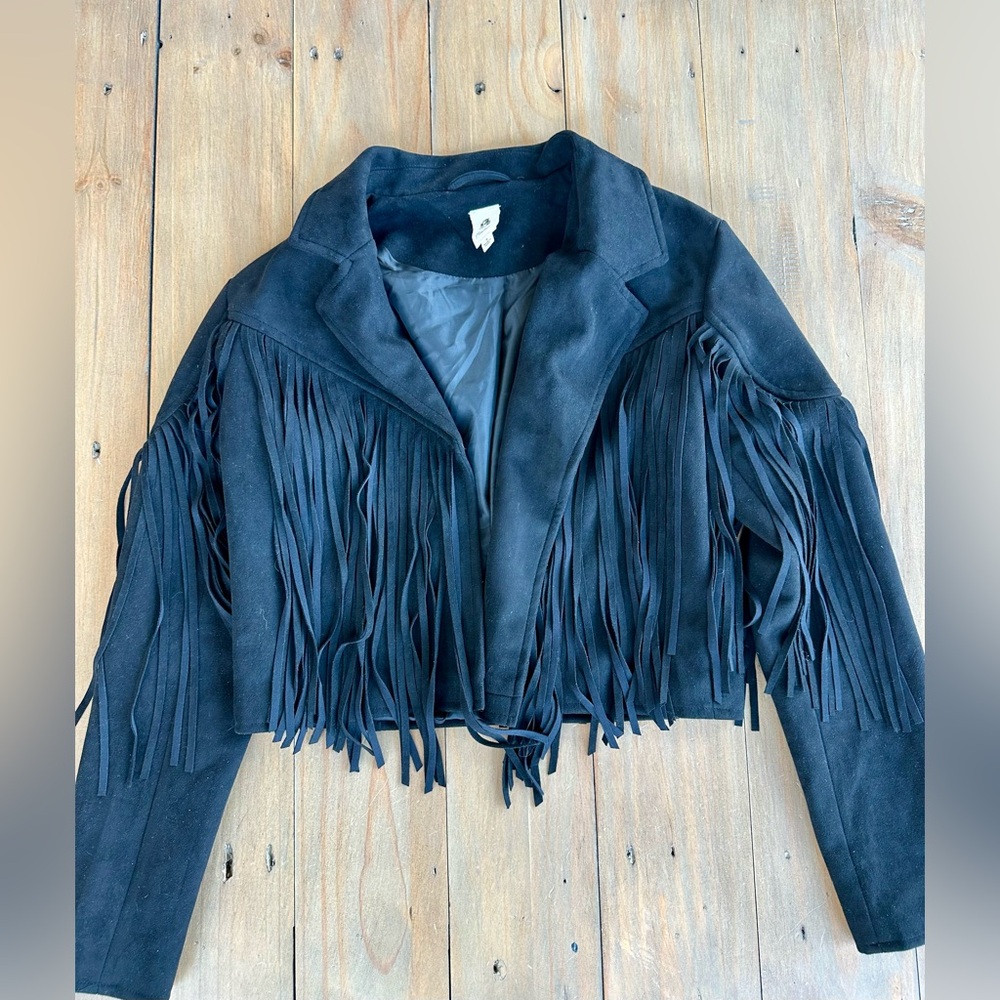 Black Suede Fringe Jacket